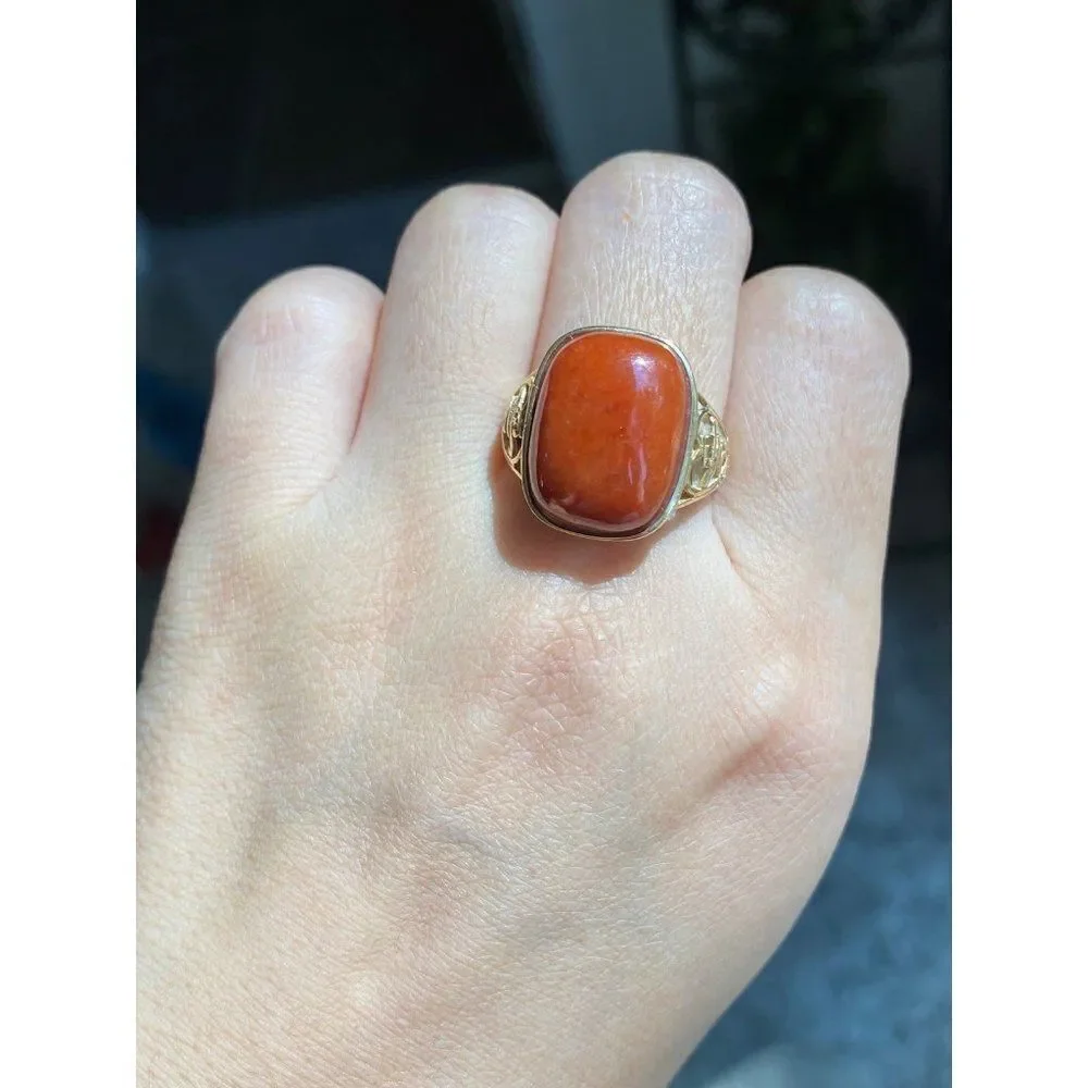 14k Huge Brown Gemstone Ring‎